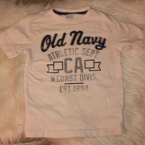Old Navy white/navy kids Cotton T shirt graphic 6